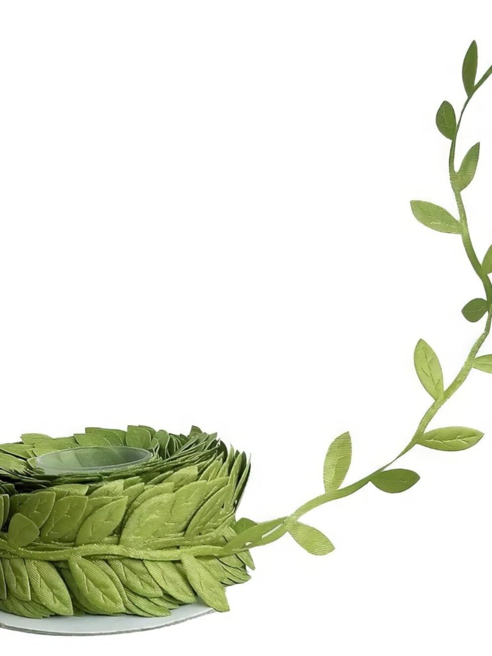 Leaf Ribbon 20 Yard Fabric Ribbons Roll Green Leaf Tape 1" Width Artificial Oliv